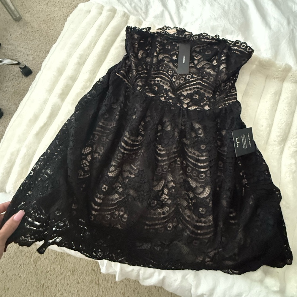 Lulus Black Lace Sleeveless Mini Dress